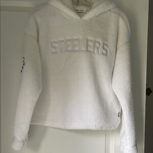 Dkny White Crop sweatshirt Top Casual Style.